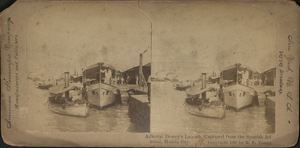 Admiral Dewey’s Launch, Captured from the Spanish Admiral, Manila Bay.